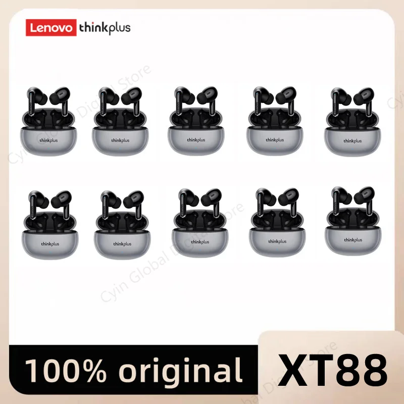 

Lenovo XT88 5/10 Pieces Headset Wholesale TWS Sports Gaming Headphones Dual HD Microphone Earbuds Stereo Bluetooth Earphones