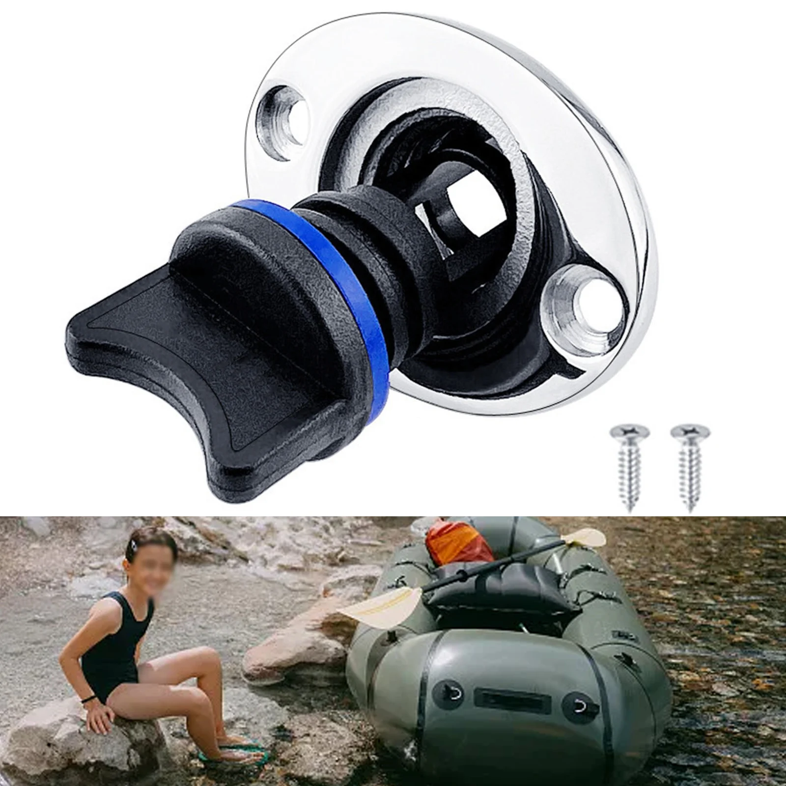 

Kit Kayak Drain Plug Kit 1\\'\\' 25mm Drain Plug Hole Bung Replacement Socket Drainage Stainless Steel Practical