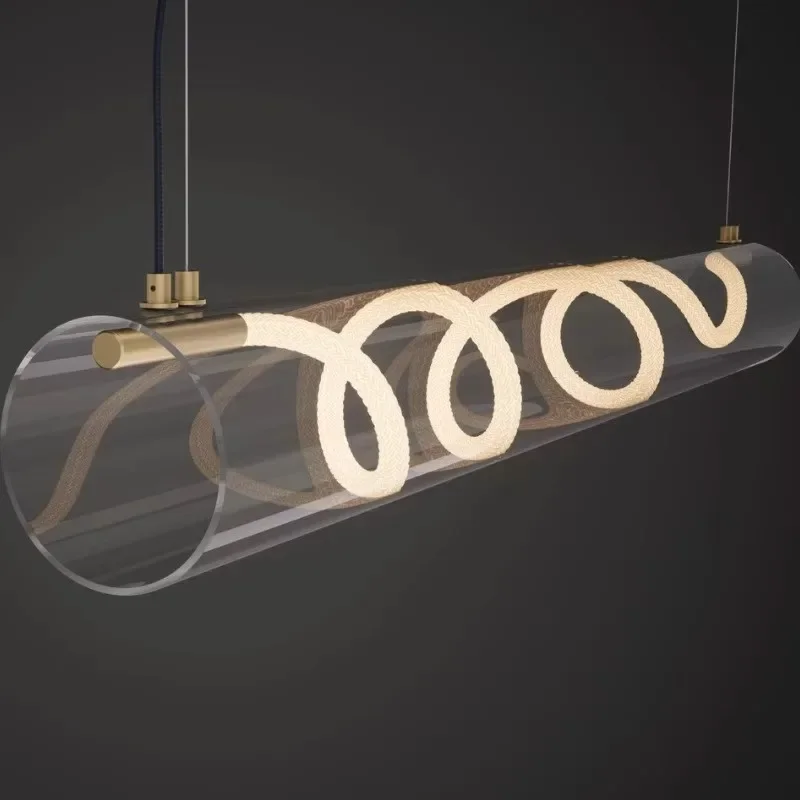 Современные художественные люстры в виде полосы для ресторана лампы гостиной