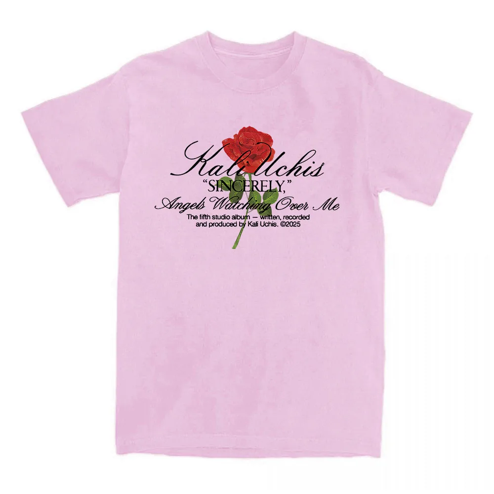Фото Футболка Sincerely Rose KALI UCHIS Singer, футболки с графическим рисунком, хлопковая женская футболка с короткими рукавами, женская и мужская одежда, повседневные свободные футболки №4