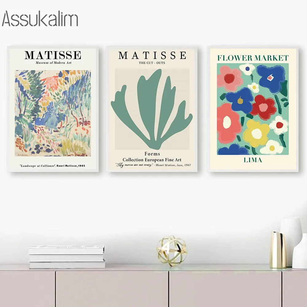 

Vintage Matisse Art Murals Flower Market Art Painting Floral Wall Posters Abstract Posters Nordic Wall Pictures Bedroom Decor