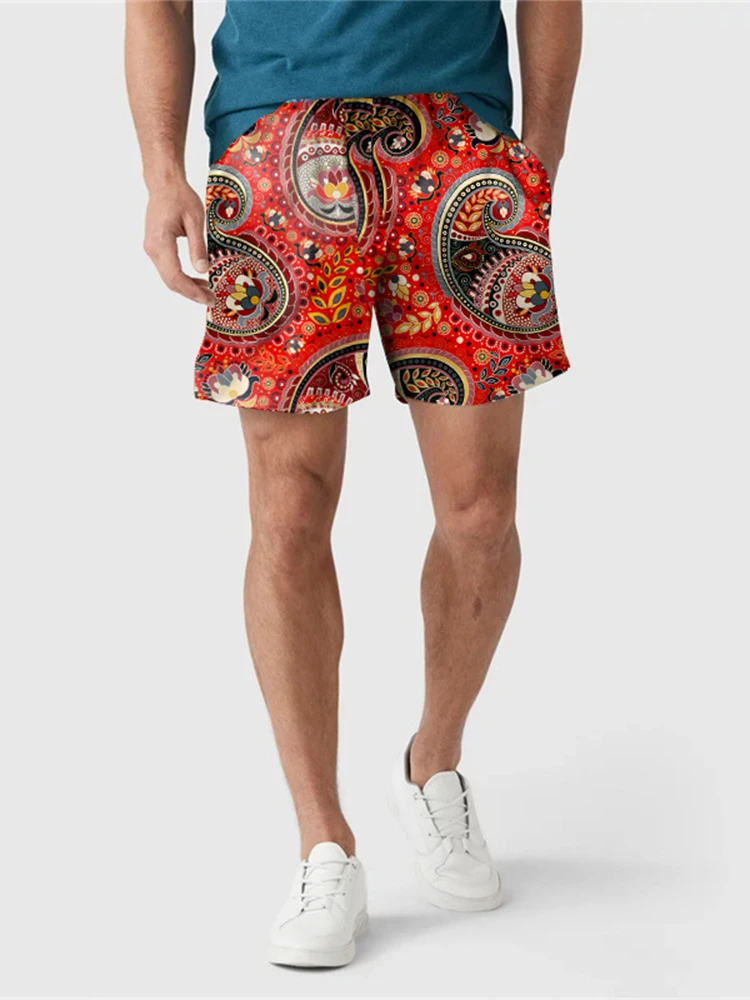 

Mens Beach Hawaii Printed Shorts Spring Summer Elastic Waist Short Trousers Male 2022 High Waist Loose Street Chic Basic Shorts