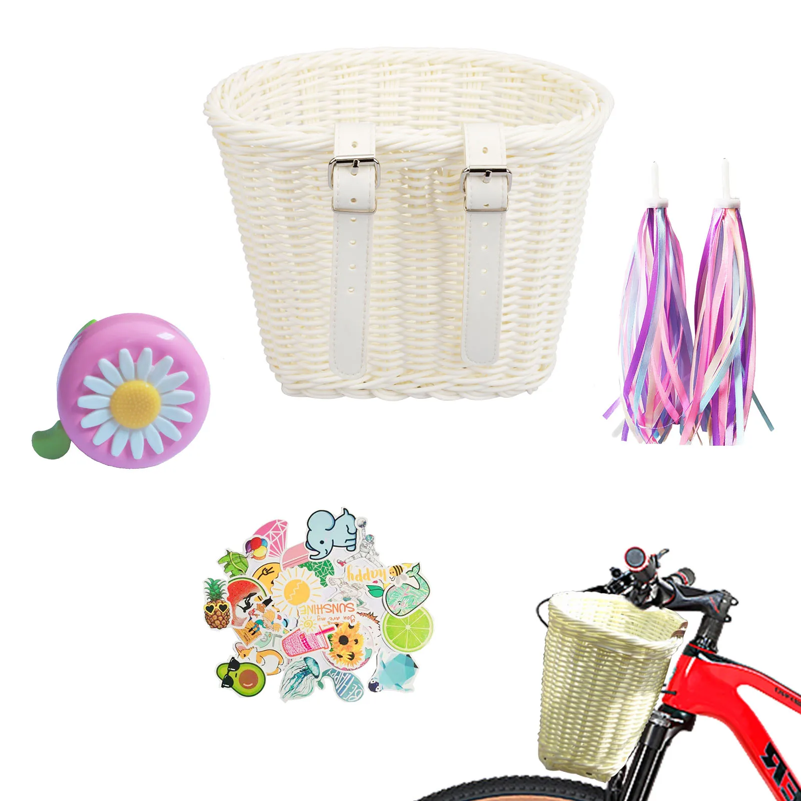 

Bike Basket Kids Bike Basket Front Girls Bicycle Basket Bike Basket for Kids Bicycle Baskets Front Handlebar Classic Vintage Sty