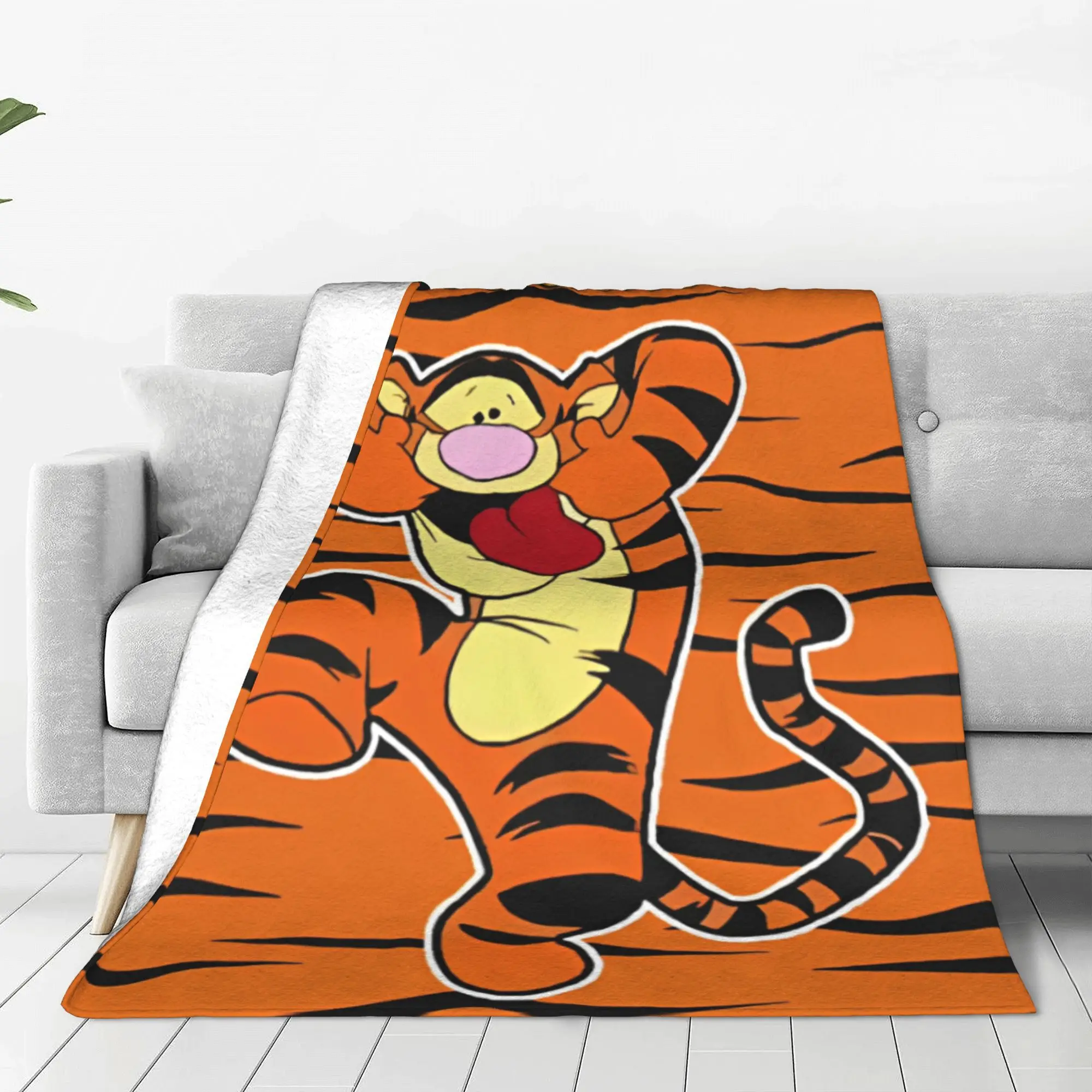 Вязаные одеяла Винни-Пух Тигра милые фланелевые пледы с героями мультфильмов