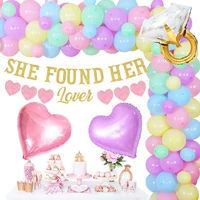 funmemoir she found her lover banner pastel balloon garland kit bachelorette bridal shower engagement wedding party decorations