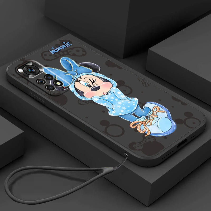 

Disney Mickey Minnie Cute Phone Case For Redmi Note 12 11T 11S 11E 10S 10T 10 9T Pro Plus Liquid Rope Funda Cover