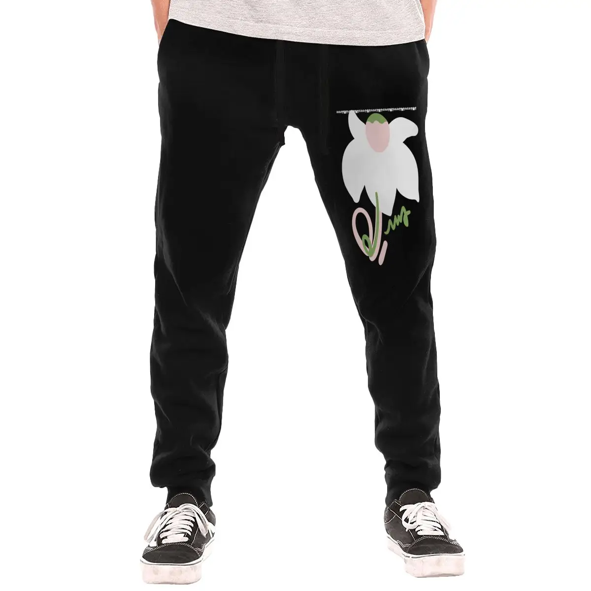 

Осенне-зимние мужские спортивные штаны с маленьким принтом, удобные и теплые, подходят для повседневной носки
