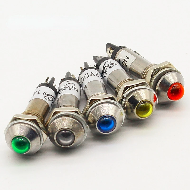 

5PCS signal light 8mm pilot lamp signal light 12V 24V 220V LED indicator light