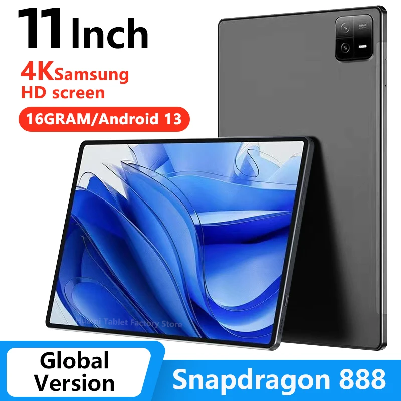 

2024 Original Global Version Tablet Android 13.0 Pad 6 Pro 16GB+512GB Snapdragon 888 TabletsPC 5G Dual SIM Card or WIFI HD 4K Mi