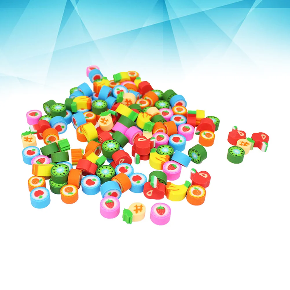 

50PCS Cartoon Mini Fruits Erasers Creative Stationery Gift School Supplies Classroom Rewards for Kids Students (Random Pattern)