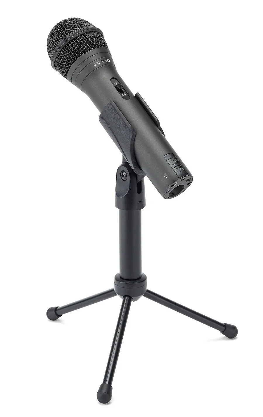 Handheld Dynamic USB Microphone Recording and Podcasting Pack (Black)