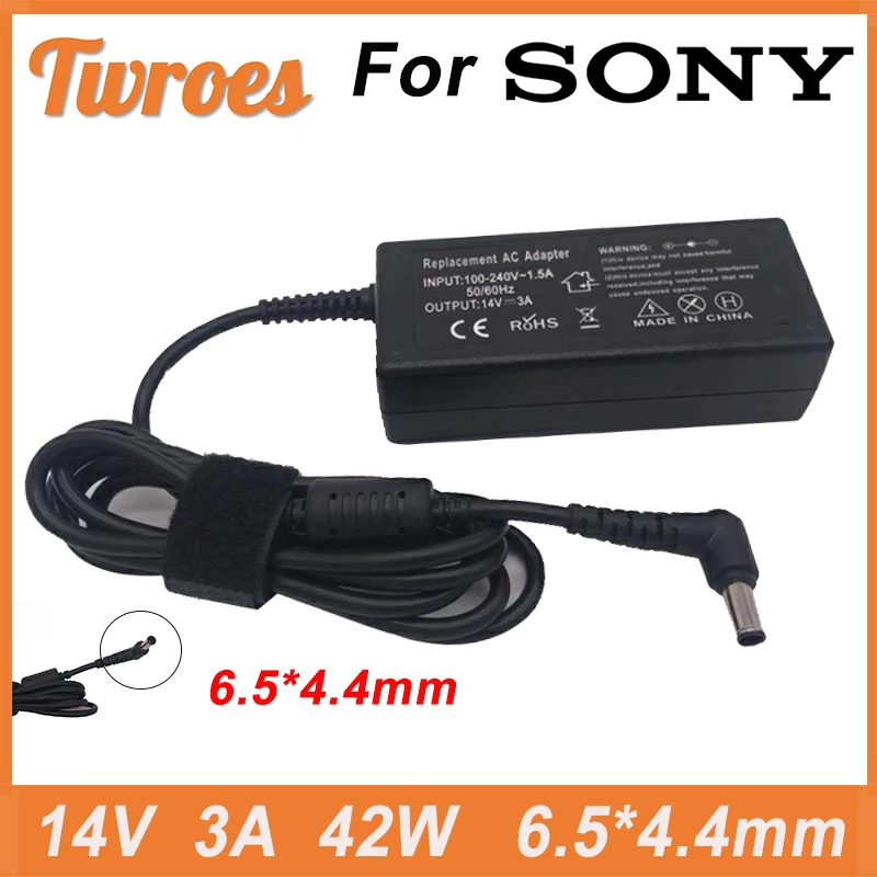 

AC Notebook Charger 14V 3A 42W 6.5*4.4mm Laptop Charger For Sony SVS15118EC SVS13118EC SVE14A18EC Universal Charger For Laptop