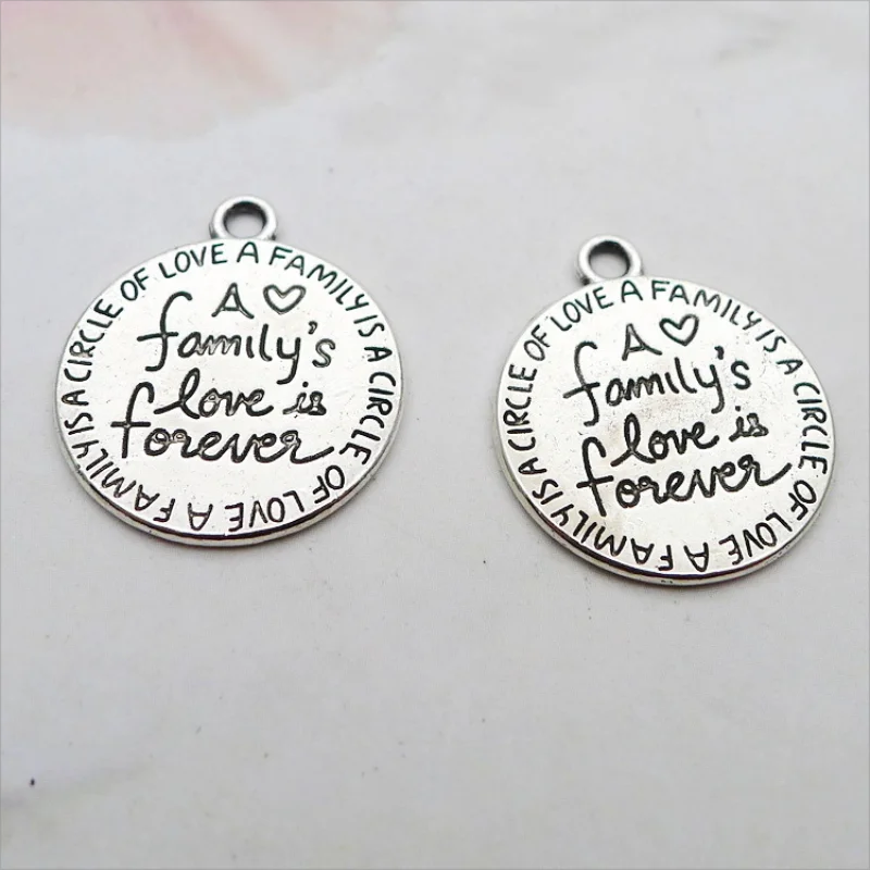 10 шт./лот 17x20 мм античное серебро цвет семейная тарелка подвески кулон для