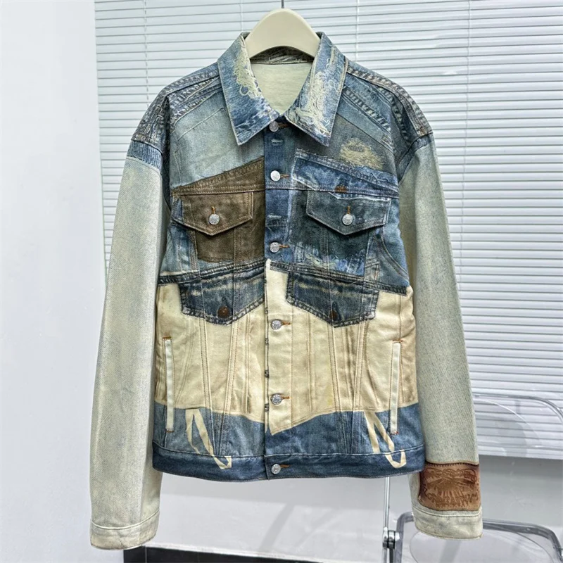 Женская джинсовая куртка верхняя одежда из искусственного денима топ хлопка с