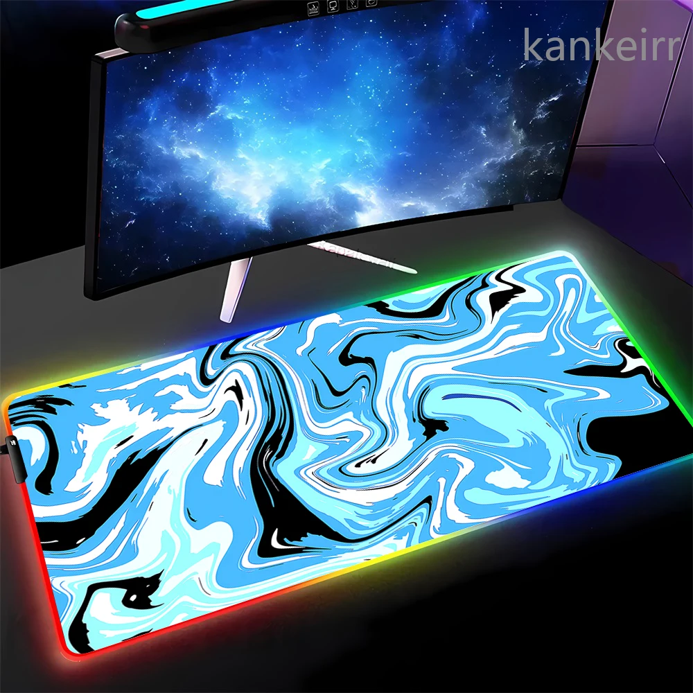 RGB Pink Strata Liquid Коврик для мыши ПК Геймер Клавиатура Люминесцентный коврик