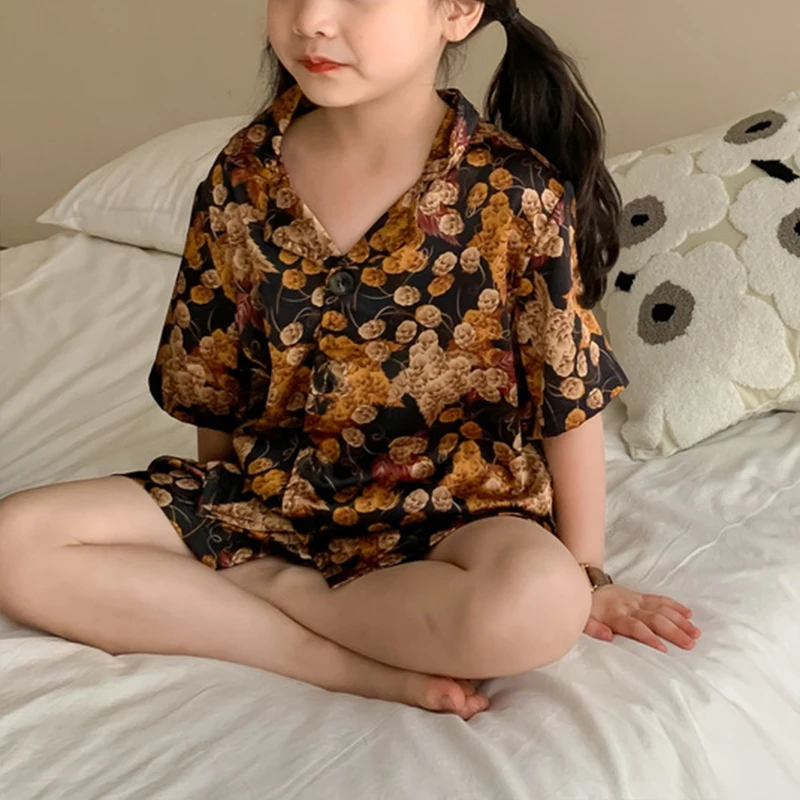 Criscky Children Set Kids Baby Girl Boys Casual Clothing Costume Short Sleeve Children Korean Printing Sets Children Clothing