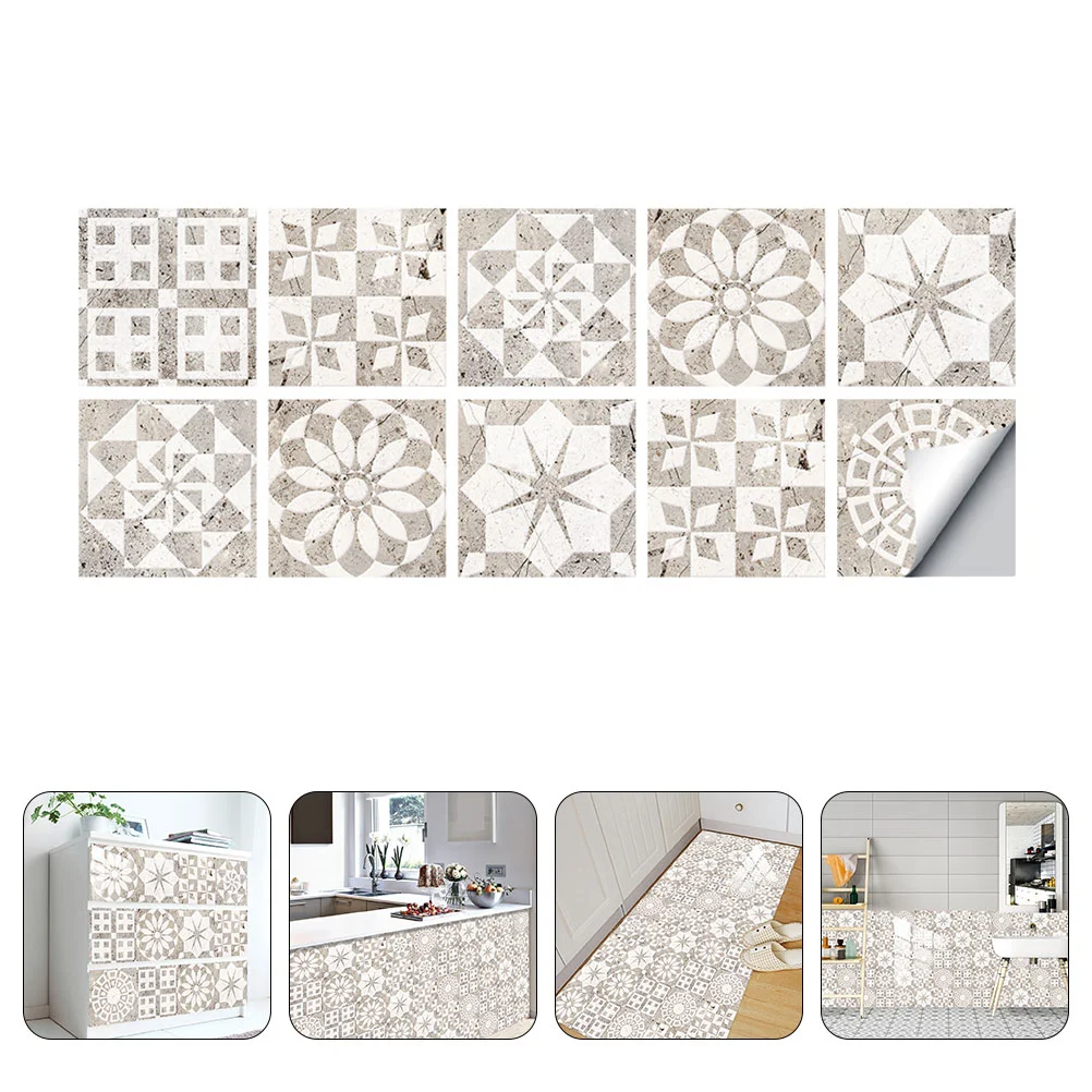 

10 Pcs Wall Sticker Decorative Tile Adhesive Decals House Decorations Home Decorate Self Pvc Supplies Peel