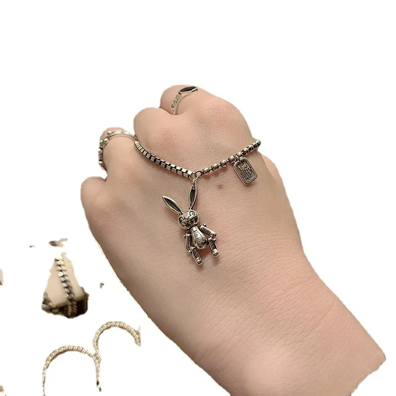 Многослойная одежда в стиле ретро кольца из серебра 925 пробы с кроликом и