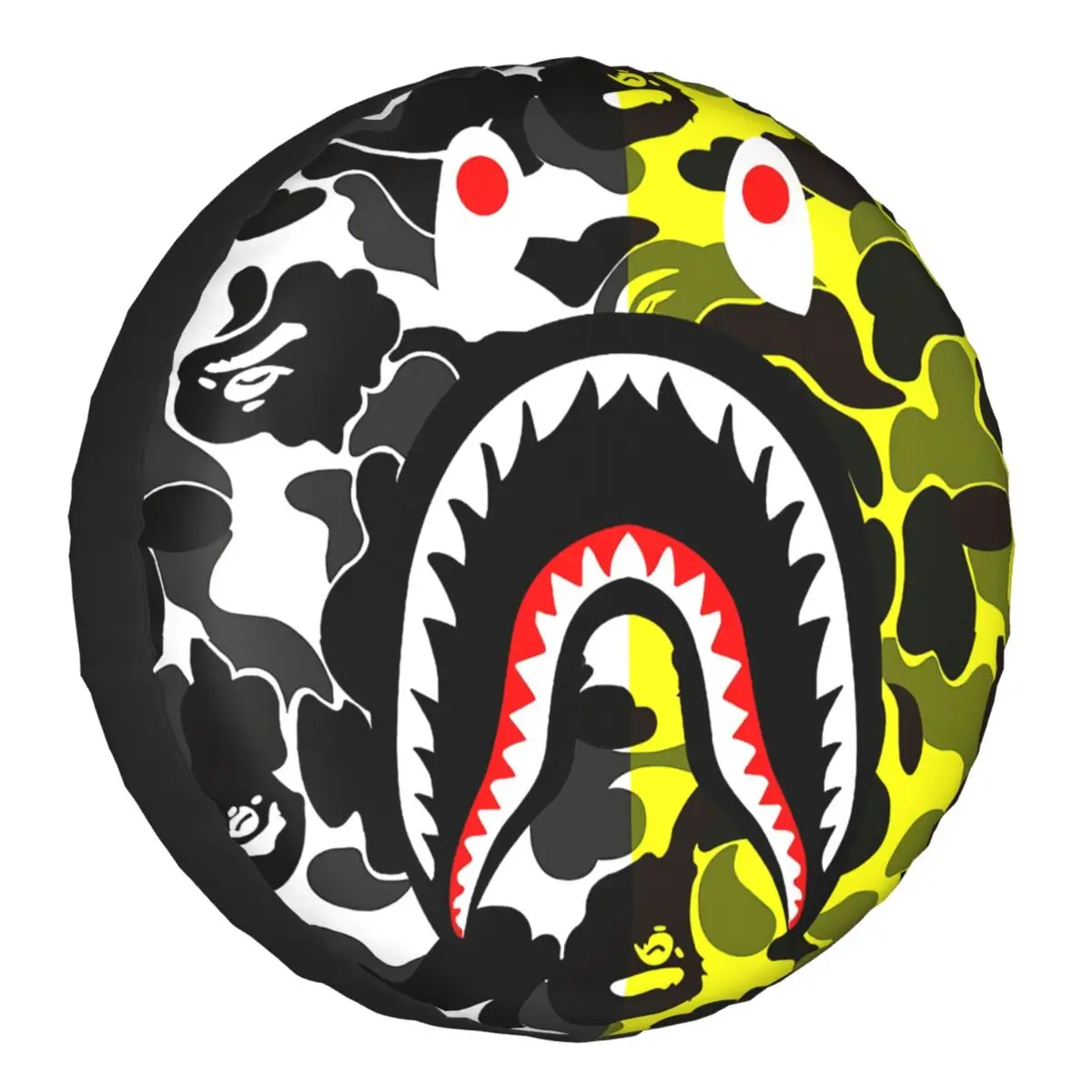 Camo Shark Teeth Spare Tire Cover for Pajero Yellow Camouflage RV 4WD Car Wheel Protectors Accessories 14" 15" 16" 17" Inch Camo Shark Teeth Spare Tire Cover for Pajero Yellow Camouflage RV 4WD Car Wheel Protectors Accessories 14" 15" 16" 17" Inch