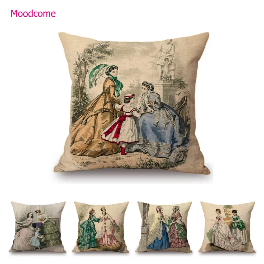 

Модная европейская женская накидка в античном стиле, Модный чехол для журнала, дизайн одежды, домашний декор, чехол для дивана, подушки, наволочка