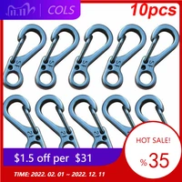 10pcs climbing hiking fishing carabiner spring buckle snap clip hook keychain keyring easy to install fast safe carabiner