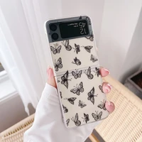 shockproof phone case for samsung galaxy z flip 3 5g sm f7110 coque cute butterfly pattern slim fit back cover for galaxy zflip3
