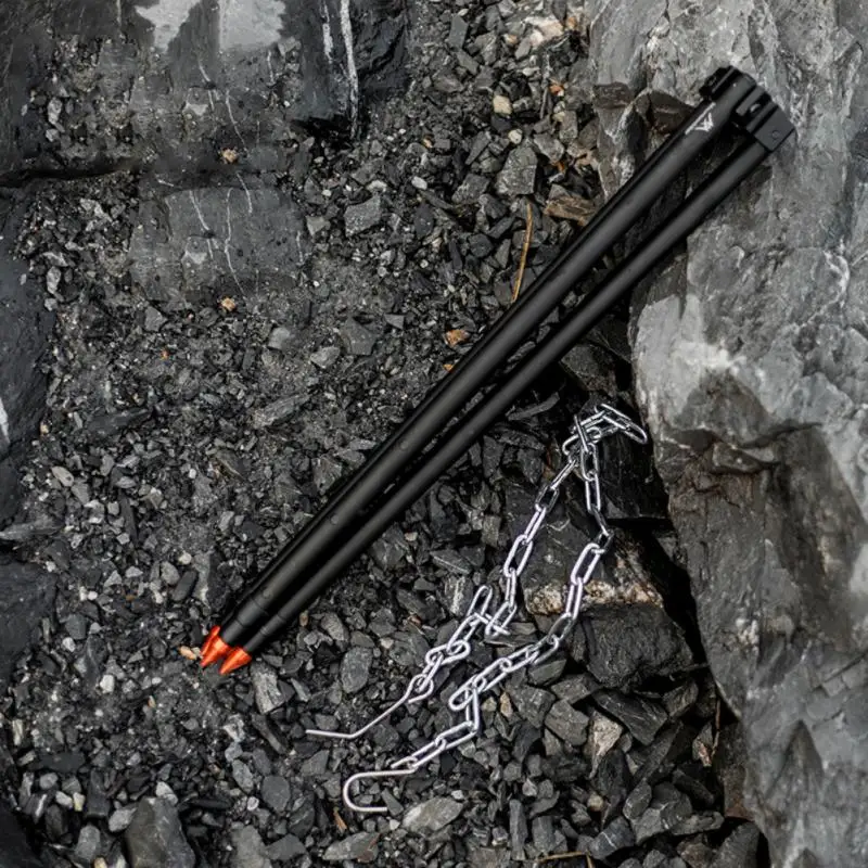 

Galvanized Iron Campfire Tripod Sturdy Camping Equipment Black Campfire Cookware Hanger Height Adjustment Aluminum Alloy