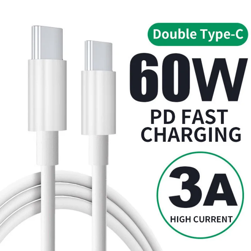 

USB Type-C Cable PD Fast Charge Public-to-Public CTOC Double-Headed 60W for Huawei Charging Cable Mobile Phone 3A Wholesale