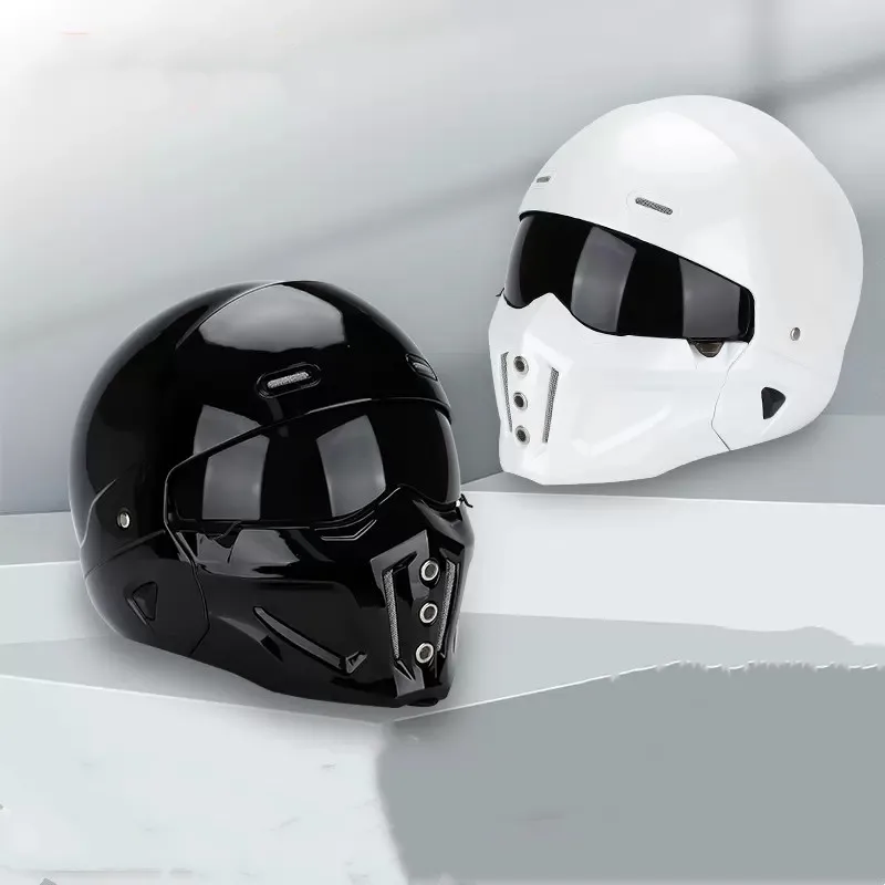 2021 New Scorpion Helmet Retro Motorcycle Cascos Moto Locomotive Personality Multi-purpose Combination Helmet Half Helmet