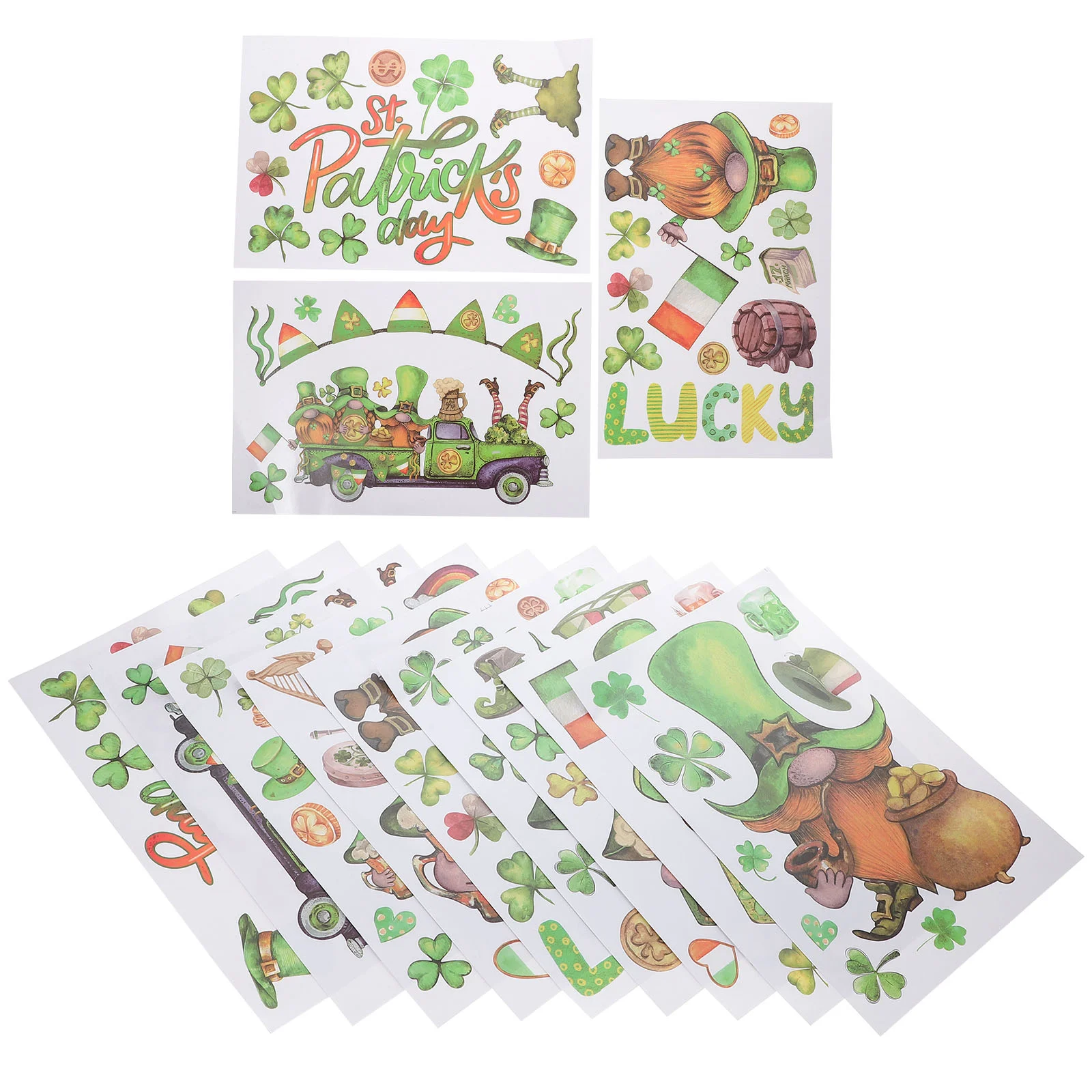 

Day Window St Sticker Patrick S Cling Wall Patricks Gnome Shamrock Saint Supplies Party Decals Decoration Clings