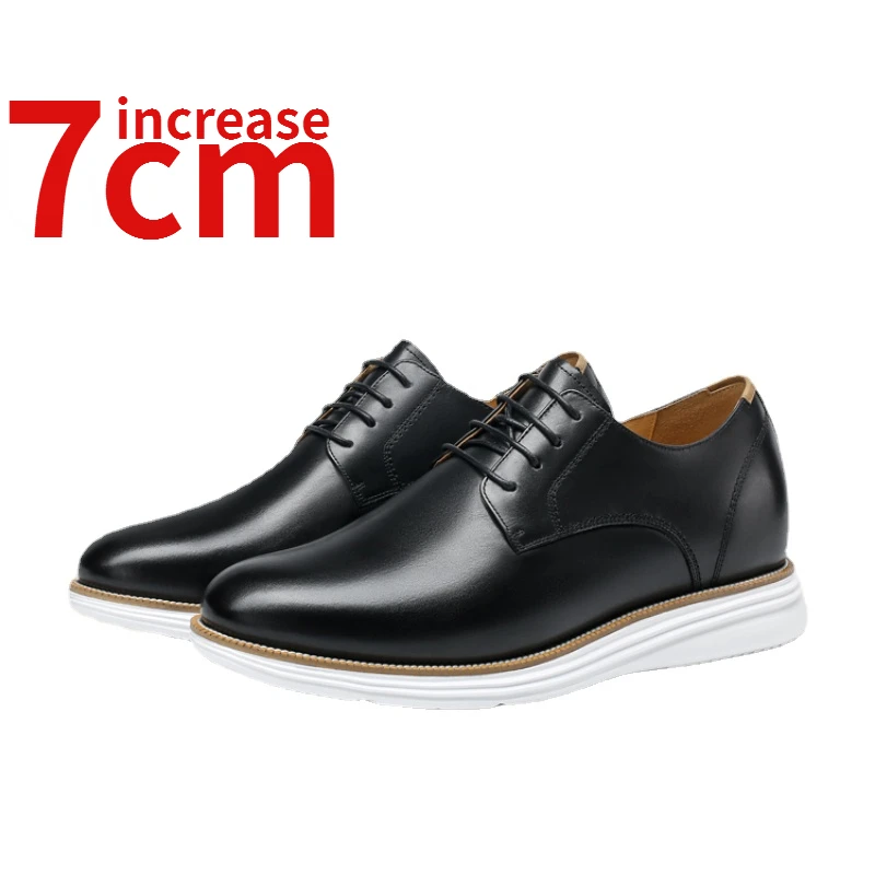 

Невидимые подъемные туфли для мужчин, свадебные туфли с увеличением на 7 см, деловая повседневная обувь из натуральной кожи, увеличивающая рост мужская обувь