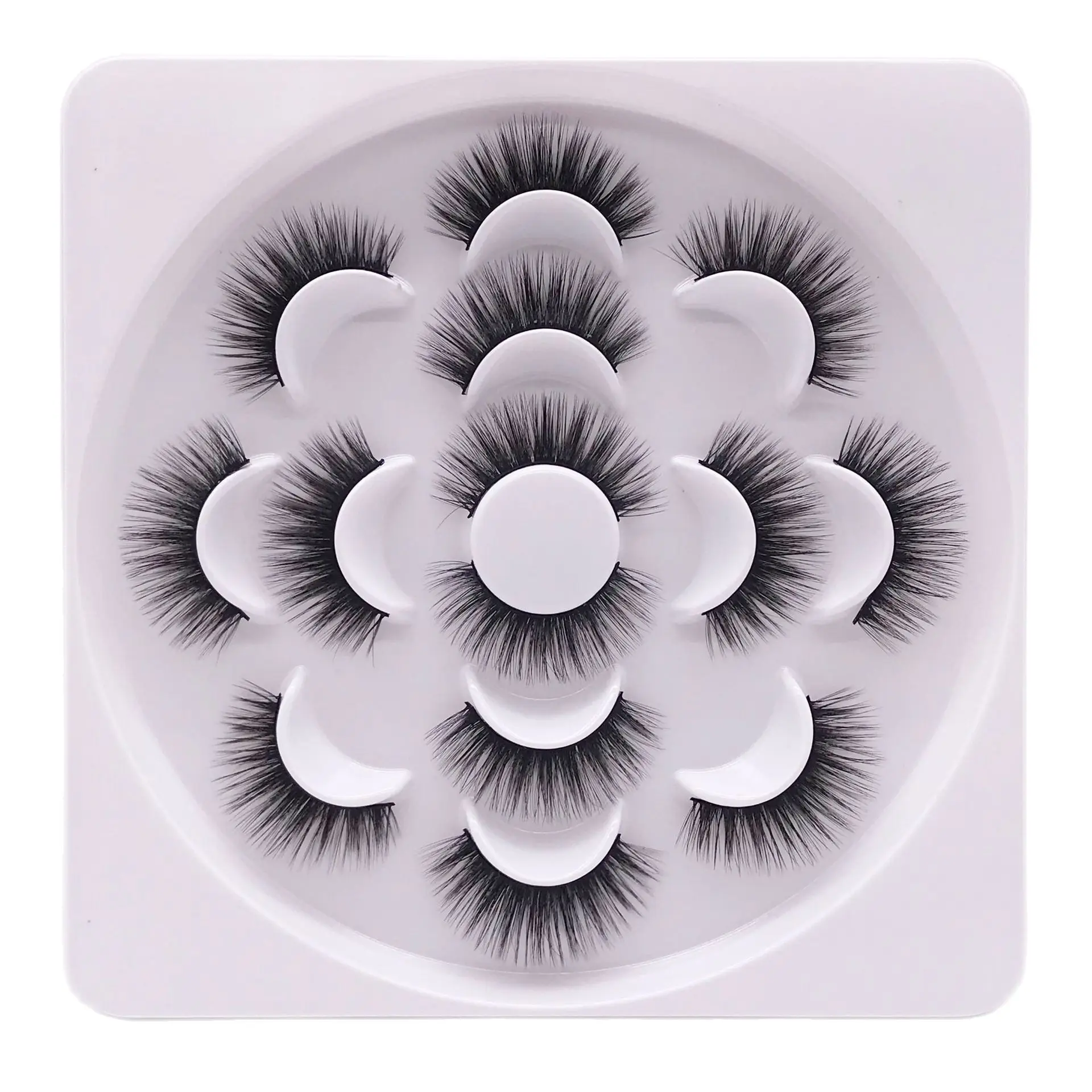 

2022 New Style 7 Pairs Of Lotus Plate Chemical Fiber False Eyelashes Natural Thick Soft False Eyelashes A Variety Factory Outlet