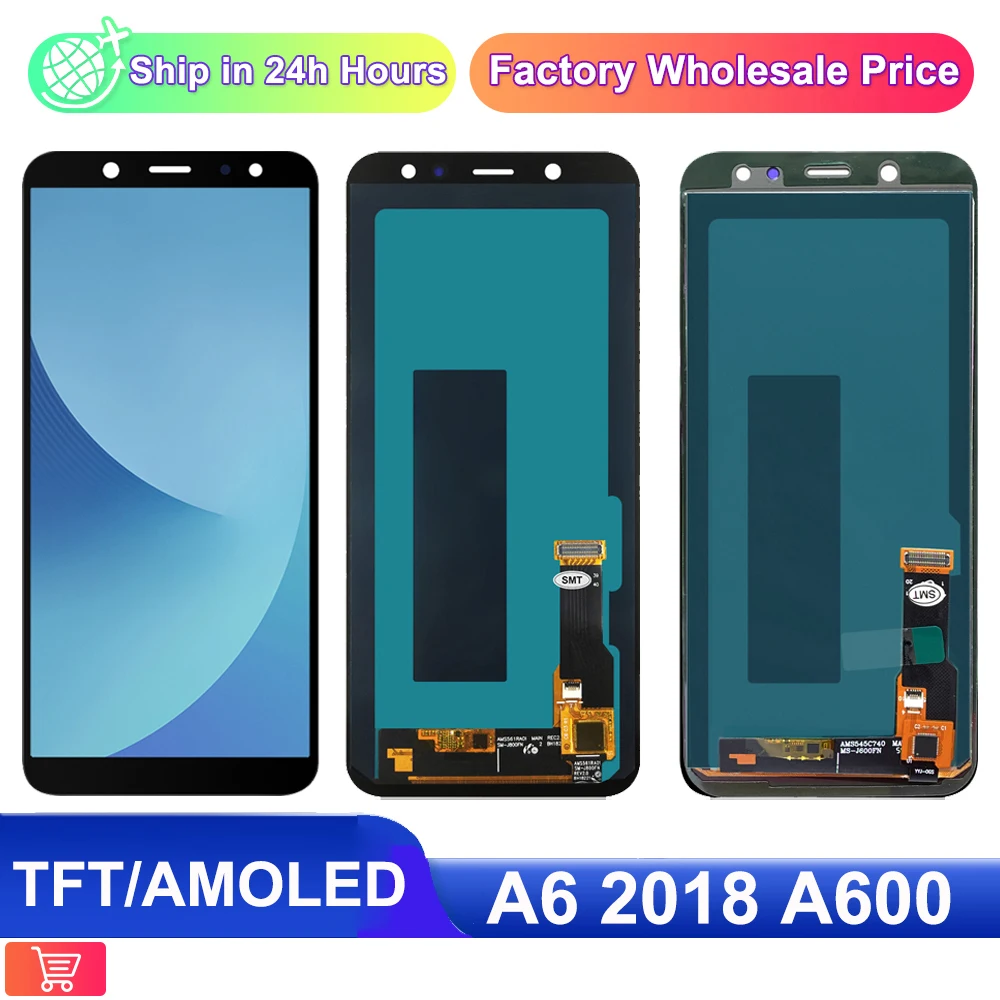 ЖК-дисплей AAA + для SAMSUNG Galaxy A6 2018 A600, сенсорный дигитайзер в сборе для SAMSUNG A6 A600F A600FN, сменный экран