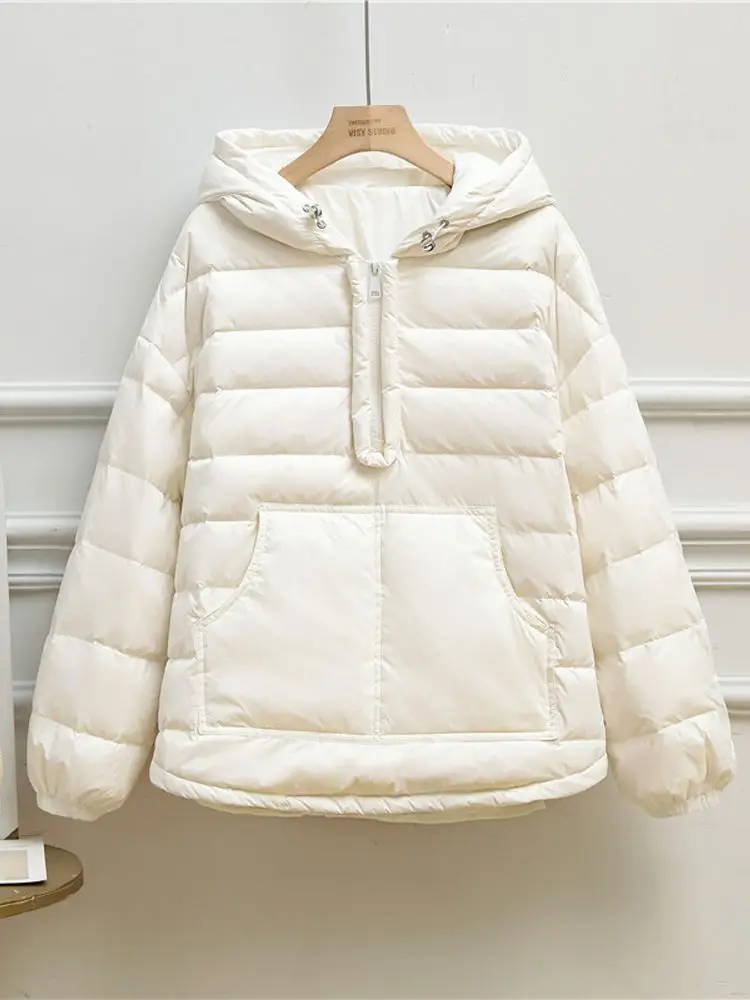 New Women Casual Style Down Jacket White Duck Down Jackets Autumn Winter Warm Hoodies And Female Outwear