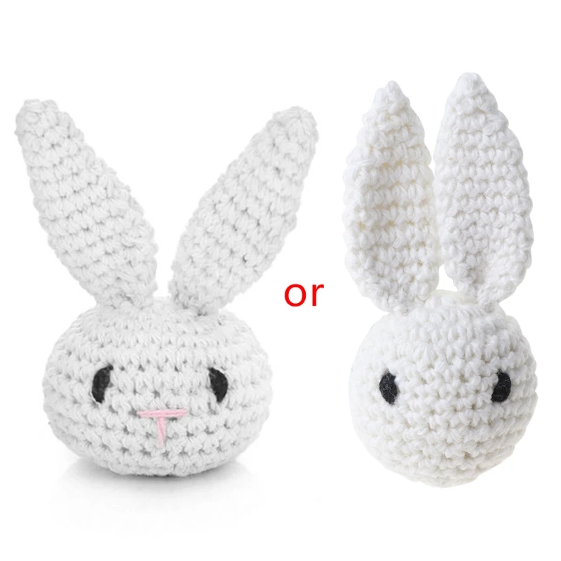 

DIY Mini Knitted Bunny Heads Baby Pacifier Chain Decorations Newborn Accessories