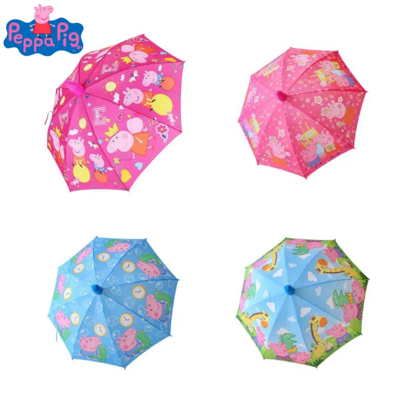 

Peppa Pig Elsa Princess Anime Peripheral Kawaii Cute Cartoon Children's Umbrella Creative Long Handle Umbrella Gift Wholesale