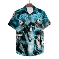 2022 new summer mens kids shirts anime dragon ball goku gohan print mens tops hawaiian style fashion casual street party shirt