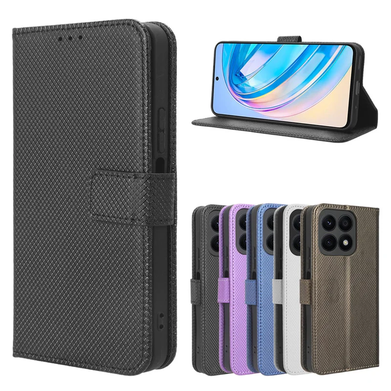 

Card Holder Cover Case for Honor X8A CRT-LX1, CRT-LX2, Pu Leather Flip Cover Retro Wallet Phone Case Business Fundas Coque