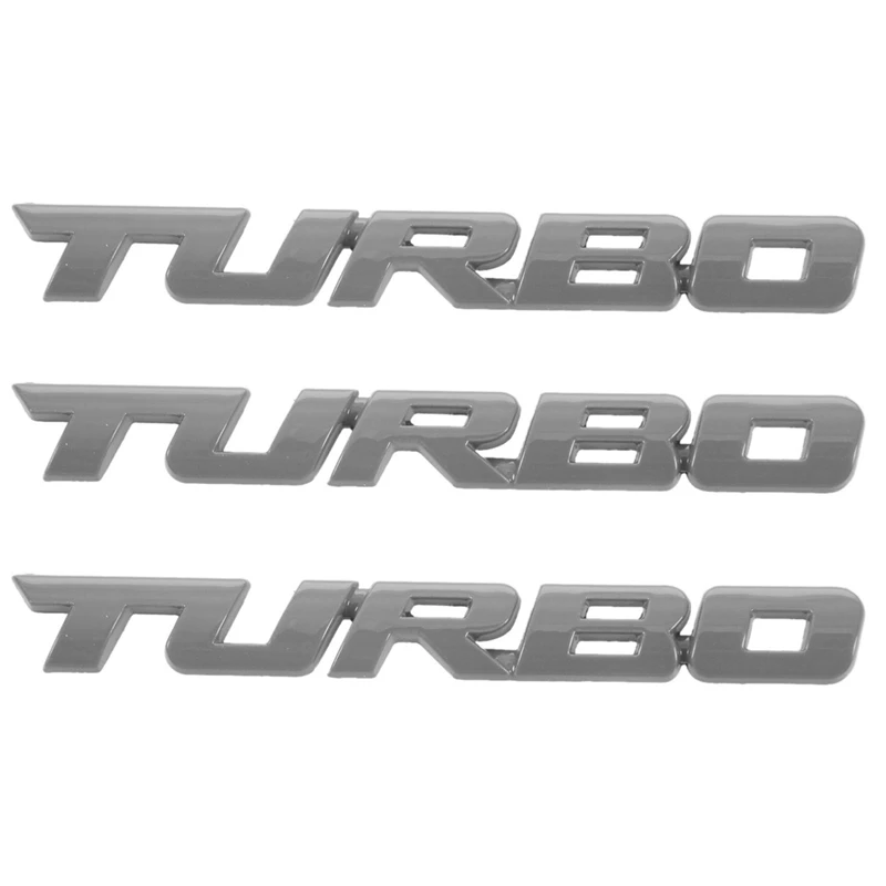 

3X TURBO Универсальный Автомобиль Мотоцикл Авто 3D металлическая эмблема значок наклейка, серебряный