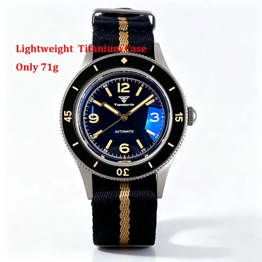 Фото Новые часы Grade 2 Titanium 50-Fathoms Style с японским механизмом NH35/MIYOTA 8215, сапфировым стеклом Bubble AR, винтажные, водонепроницаемость 20ATM, светящиеся стрелки. №4