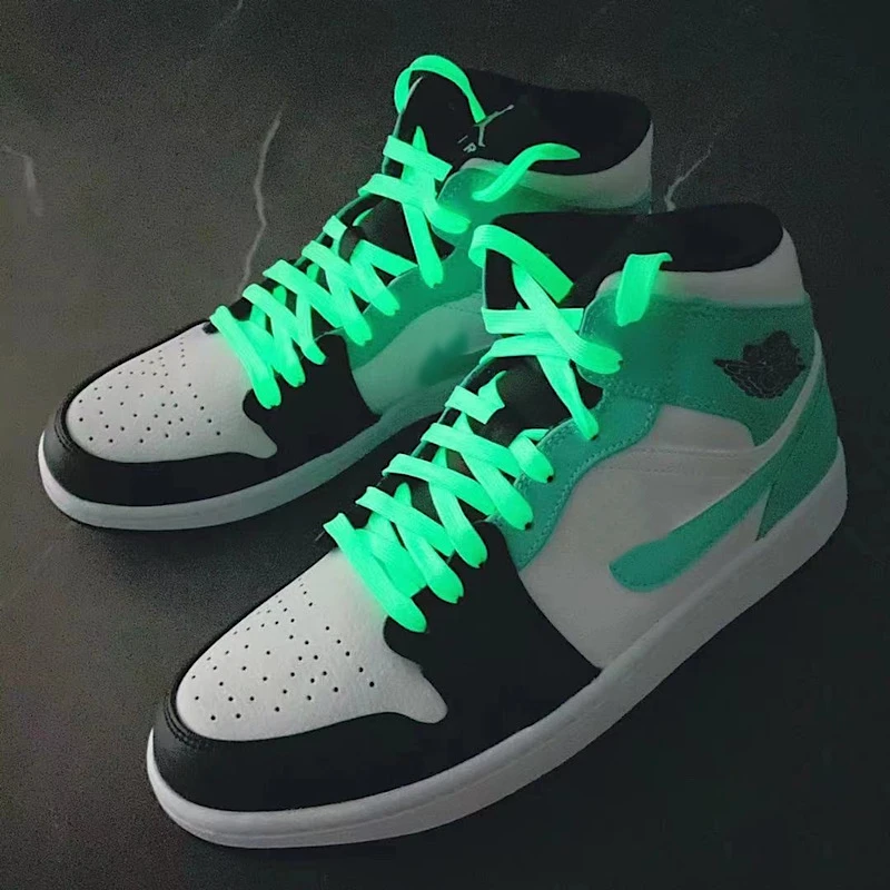 

6 Colors Luminous Shoelaces Athletic Sport Flat Canvas Shoe Laces Glow In The Dark Night Color Fluorescent Shoelace 1 Pair