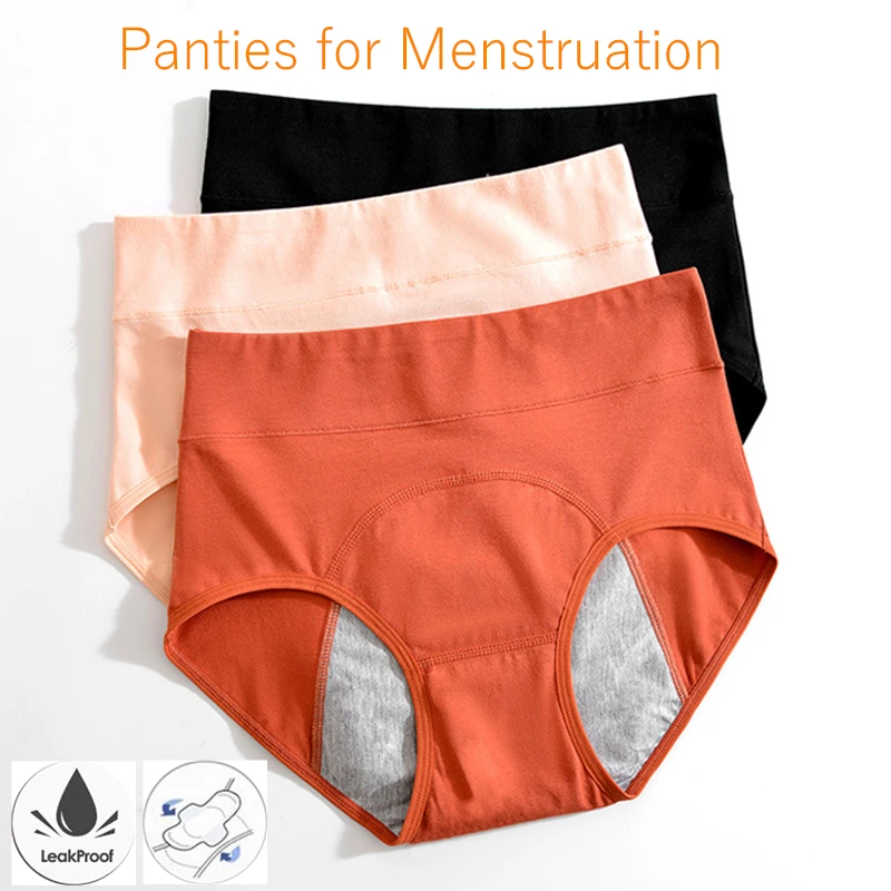 

Bragas Menstrual Cotton Period Menstruation Underwear for Proof Menstruales Leak Panties Waist Menstruelle Culotte High Panties