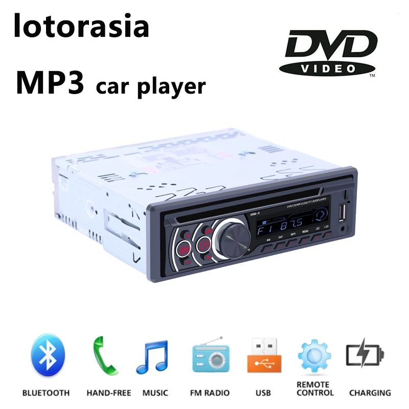 lotorasia Universal 1 Din Car Radio Bluetooth MP3 Player Car CD DVD VCD AUX USB FM Radio Auto Car player 8169A