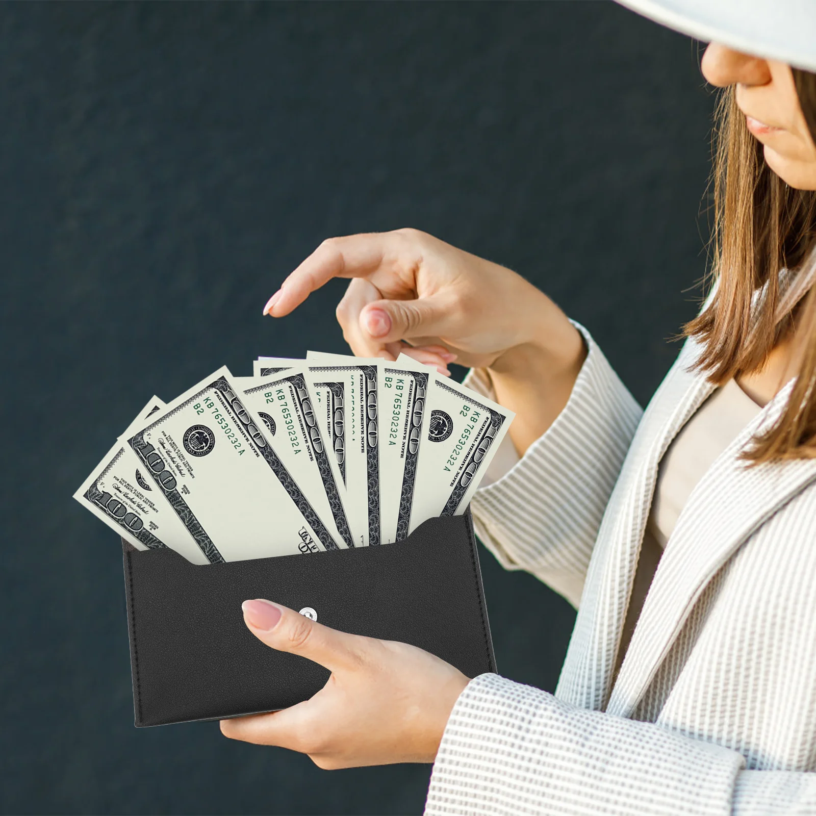 

PU Long Wallet Clutch Envelop Bag Purse Credit Cards Cash Holder for Women Girls