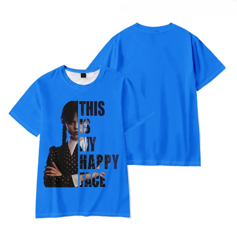 

New Arrival Wednesday Addams Kids Clothes Shirts Children T-Shirt for Boys and Girls Short-sleeve Casual Cotton Unisex Costumes