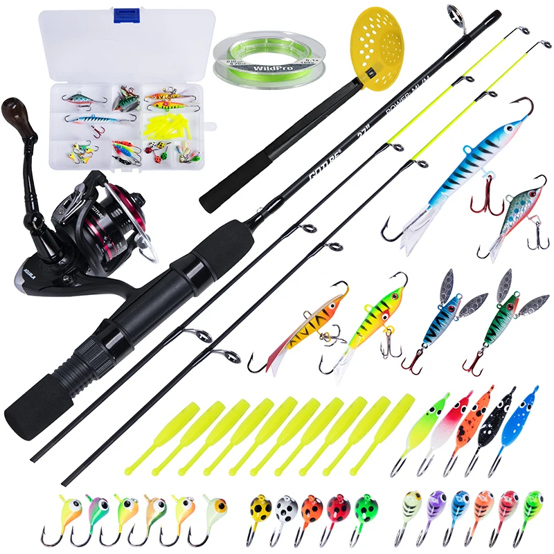 Enlarge Goture Ice Fishing Rod Reel Set Ice Fishing Lure Balancer 100m Ice Fishing Line Combo for Trout Bass Pike Carp Winter Fishing