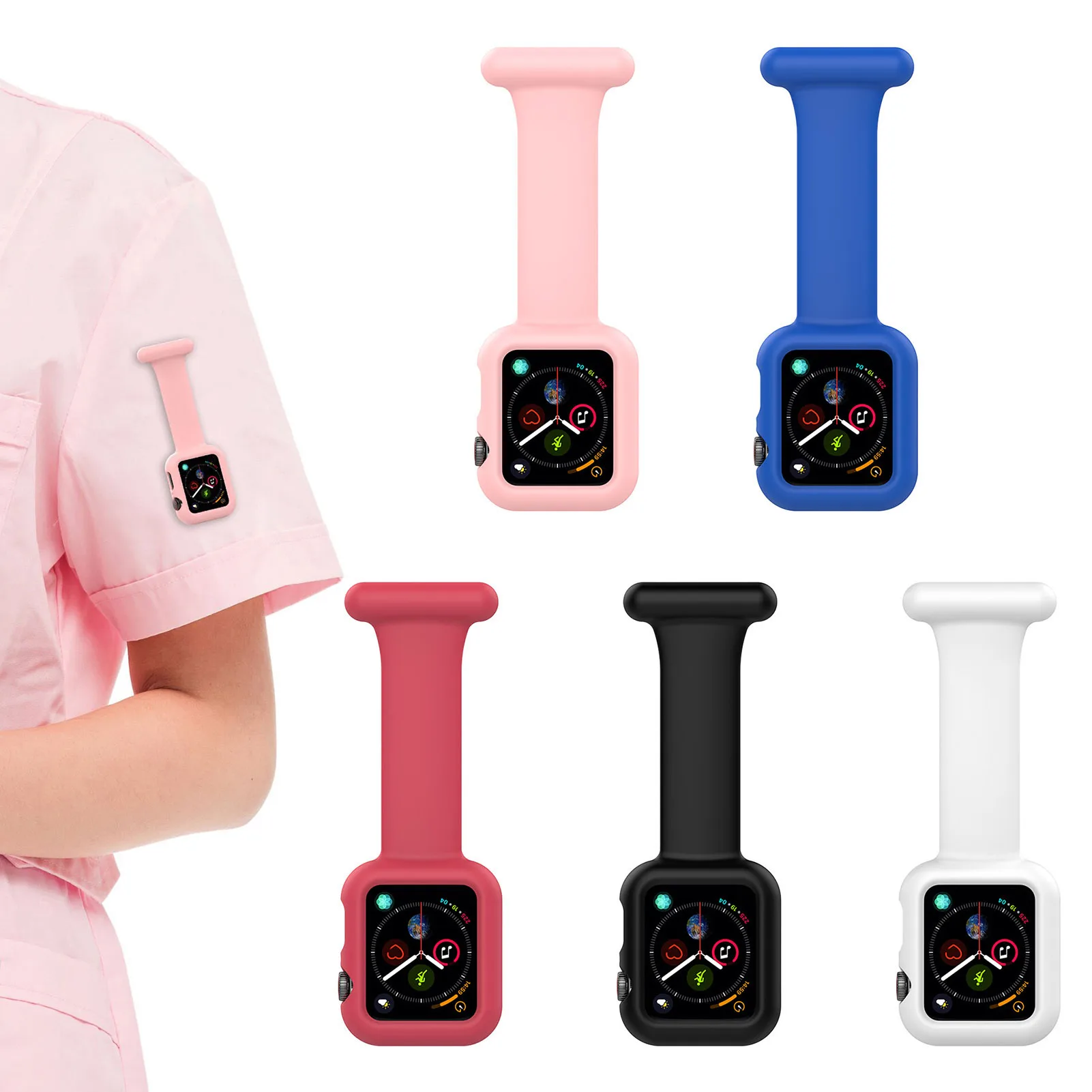 

Silicone Watch Band Strap For App-le Watch 38mm /40mm/42mm/44mm Doctor Nurse Watchband Bracele For App-le Watch SE 7 6 5 4 3 2 1