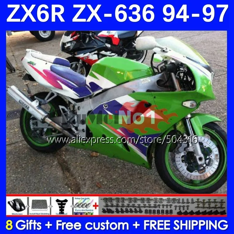 

Корпус для KAWASAKI NINJA ZX 6R 636 6 R ZX-636 ZX-6R 79MC.114, зеленый запас ZX636 ZX6R 94 95 96 97 ZX600 1994 1995 1996 1997 обтекатель