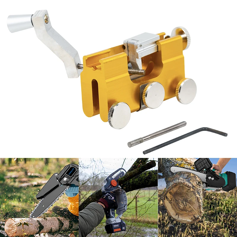 

Chainsaw Sharpener Aluminum Alloy Chain Grinder Set Easy Household Chain Sharpener Suitable for Woodworking Garden Power Tool