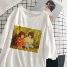 Футболка женская оверсайз с принтом Chihiro, милая рубашка с коротким рукавом в стиле аниме, Топ в стиле Харадзюку